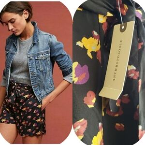 NWT Anthropologie DOLAN Floral Belted Shorts Size XL